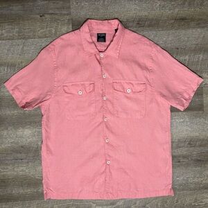 Todd Snyder Baird McNutt Soft Irish Linen Button Up Shirt Large Pink